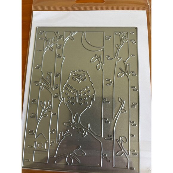 Set Of 4 IO Stamps Craft Dies - Owl Frame Fall Leaf Tree Window & Serendipity Se - Picture 11 of 12